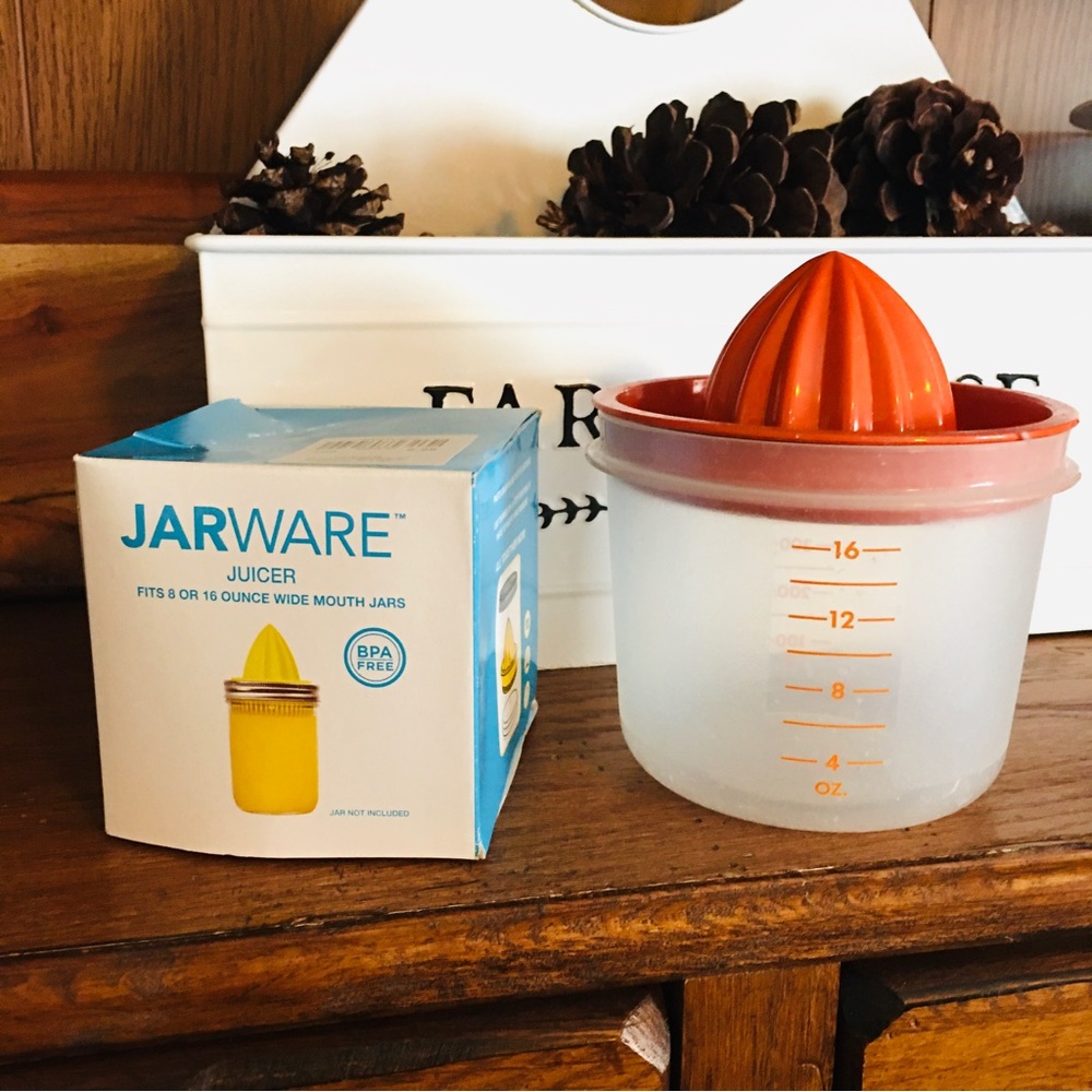 Tupperware vintage orange hand lemon lime juicer and new mason jar lid j…